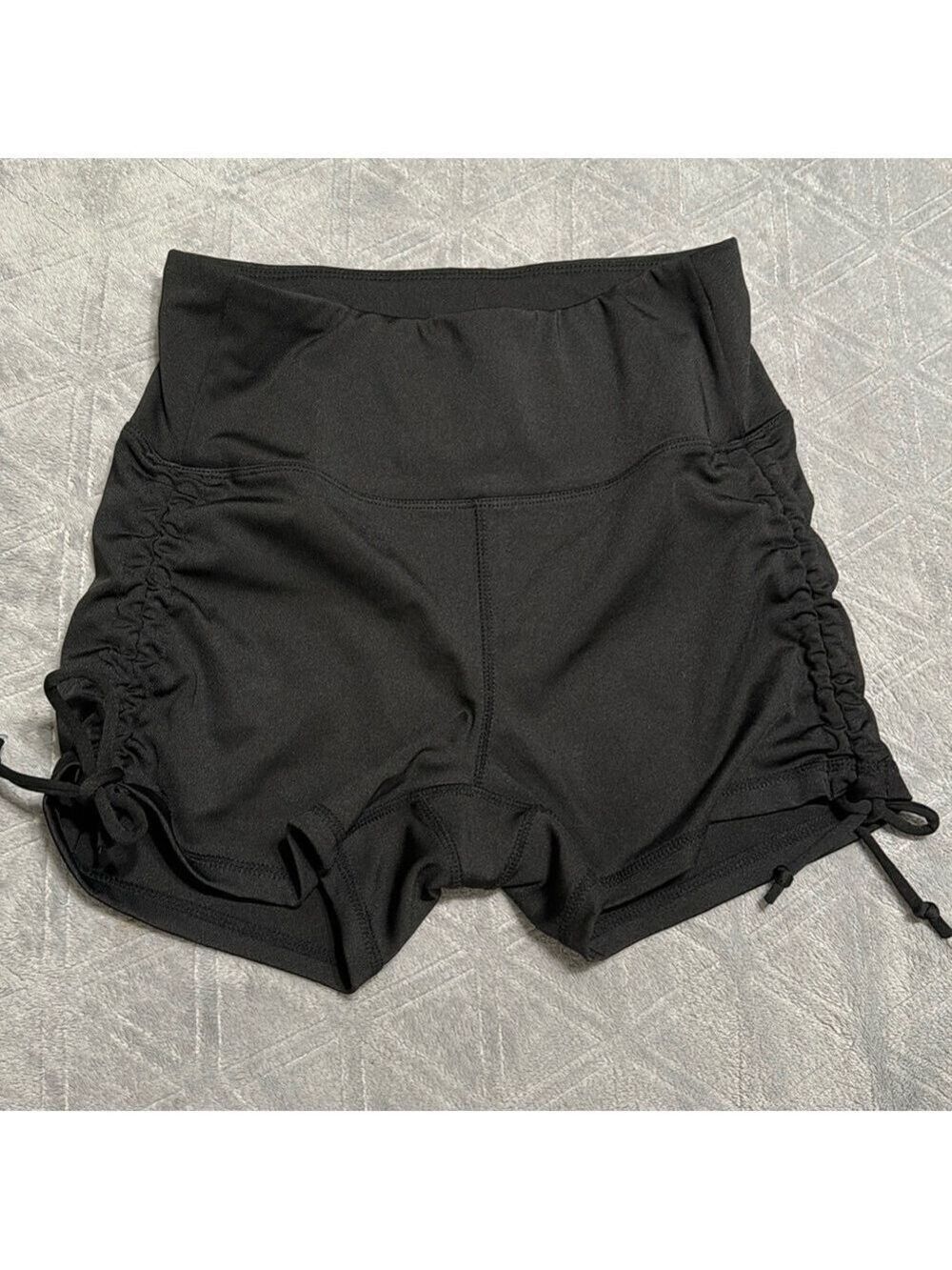 Black Elastic Waist Sports Shorts